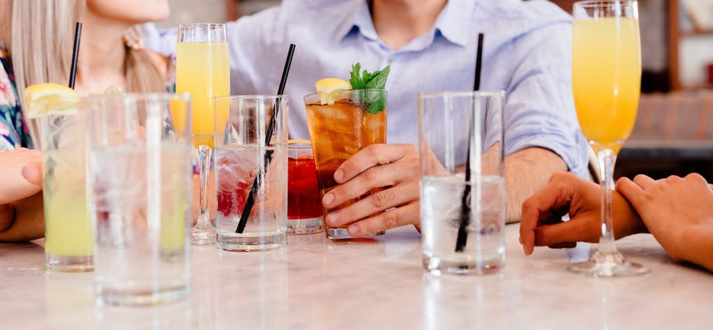 group of friends having a drink 