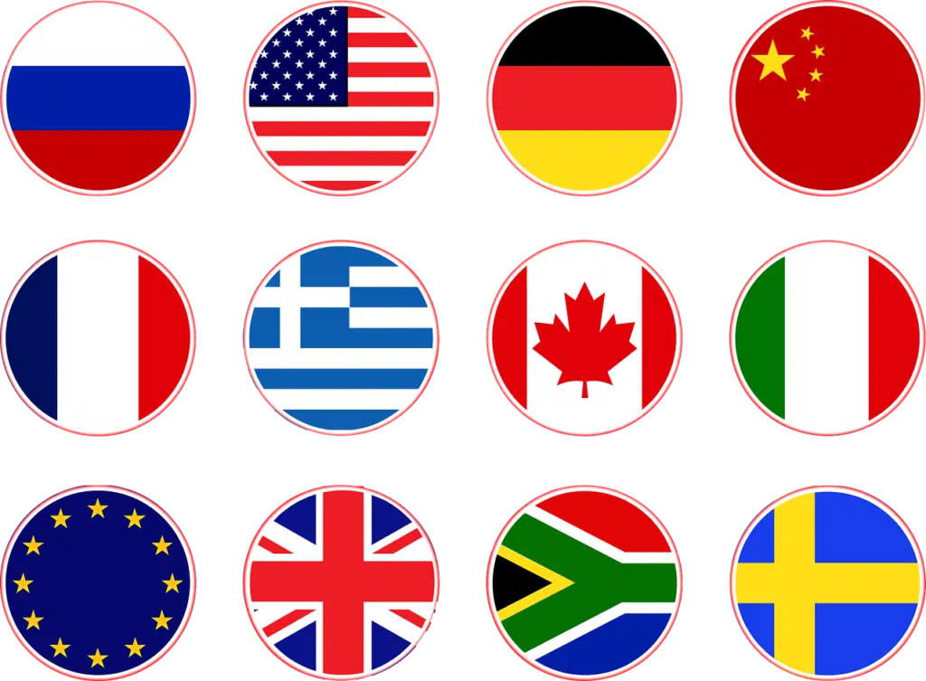 babysitter bilingue : 
une image qui comporte des drapeaux de pays 