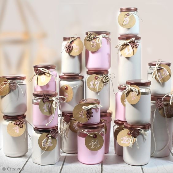 DIY Advent calendar 2020 with decorated jars