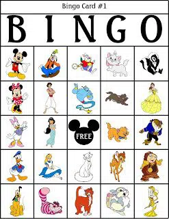 Disney bingo grid for kids