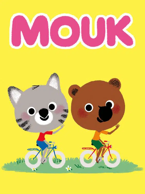 Mouk and his friend riding a bike
