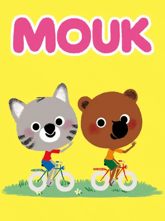 Mouk et son ami qui font du vélo