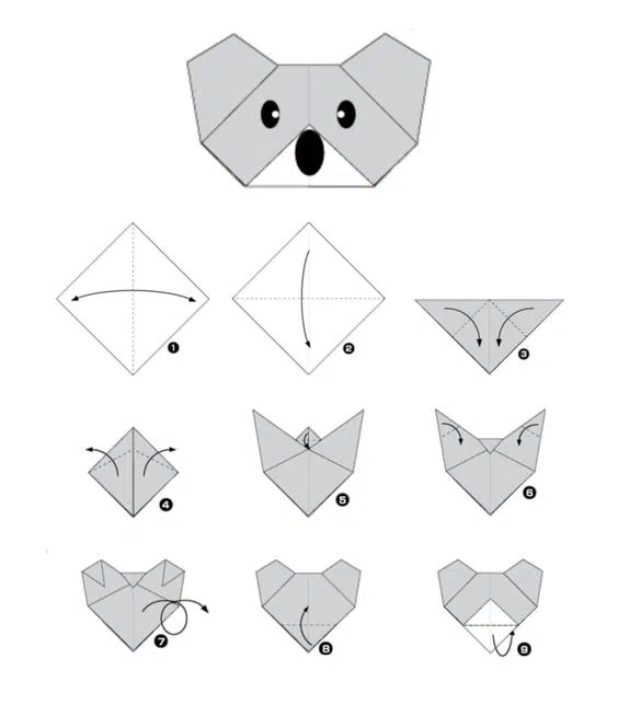 Origami pour enfants : un Koala