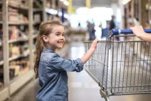 A girl at the supermarket